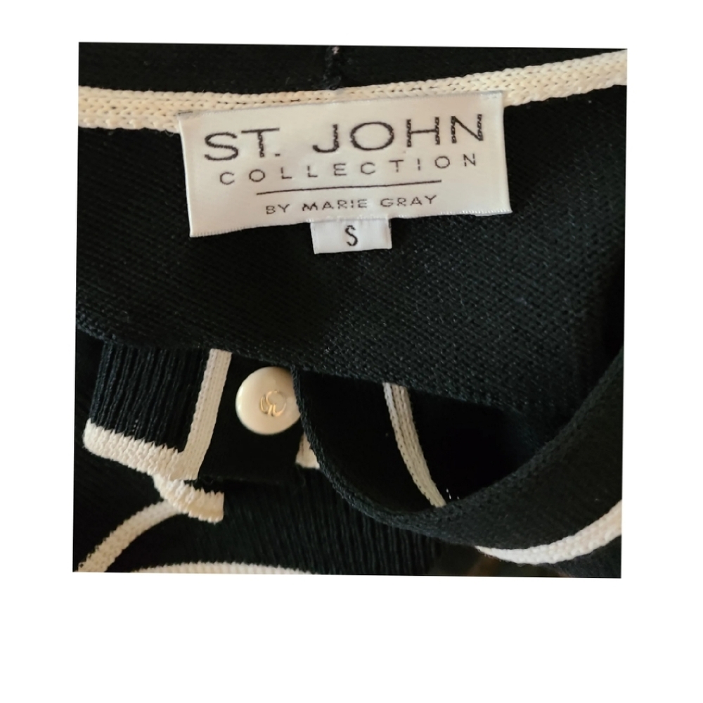ST. JOHN COLLECTION BLACK W/ WHITE SANTANA JACKET - Picture 4 of 5